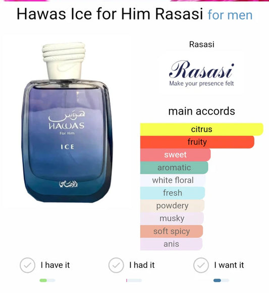Rasasi Hawas Ice For Him 100ml